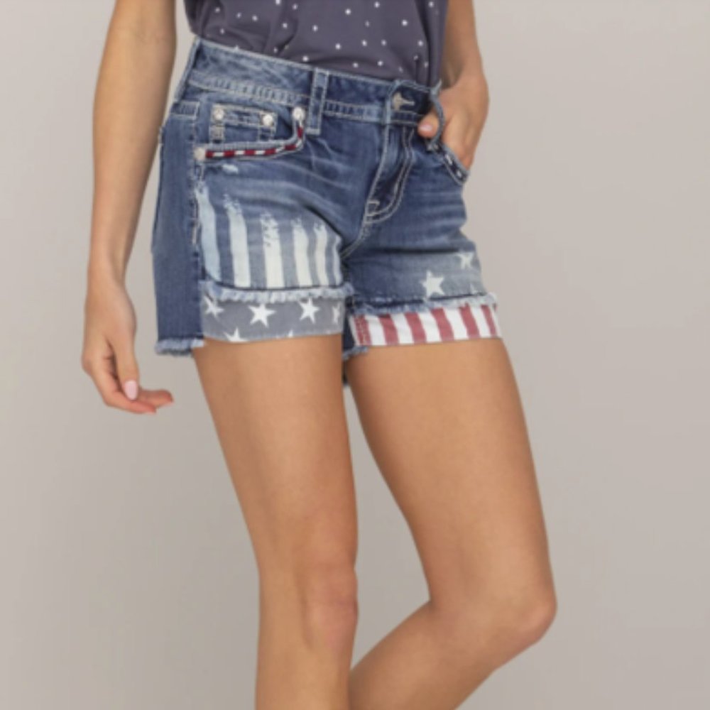 Miss Me American Spirit Denim Flag Shorts - NWT